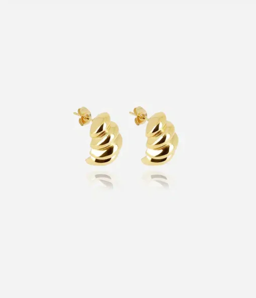 Boucles D'Oreilles Trocadéro Acier Doré, Zag