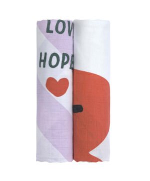 Lot de 2 Langes 120x120 Happy Rascals Lavande, Lässig