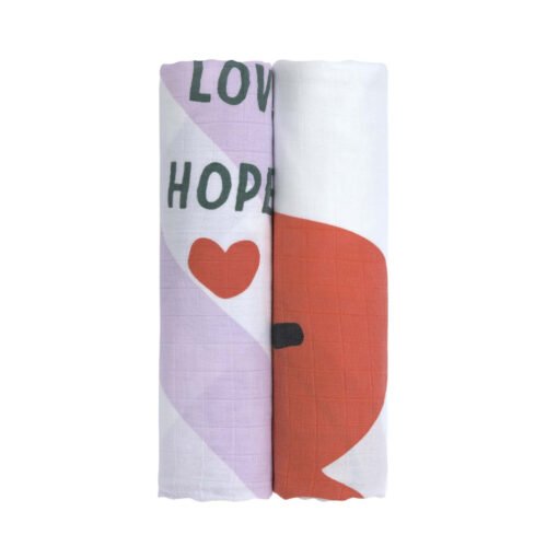 Lot de 2 Langes 120x120 Happy Rascals Lavande, Lässig