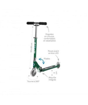 Trottinette enfant Micro Mobility - Sprite Bleu Pétrole LED
