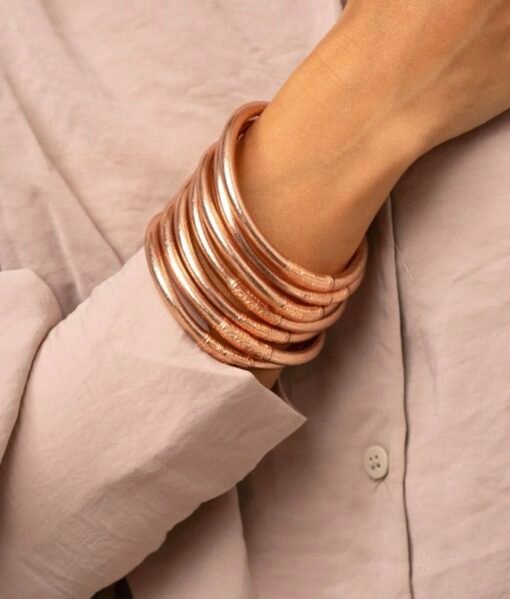 Bracelet Jonc Bouddhiste Rose Gold Épais