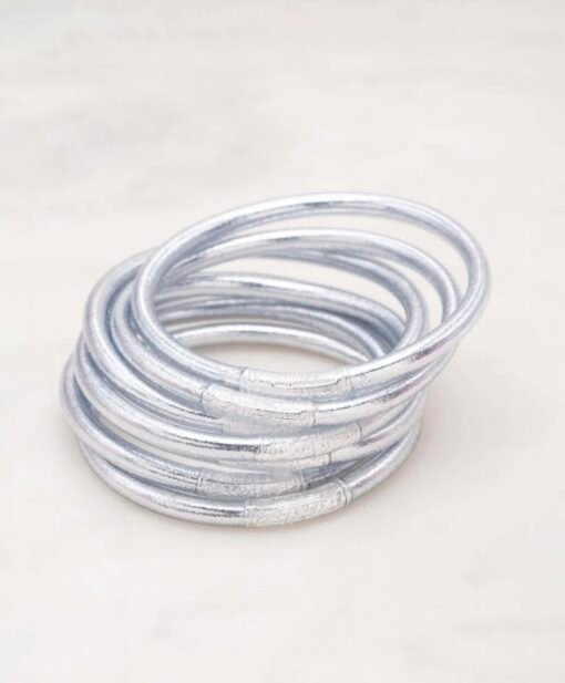Bracelet Jonc Bouddhiste Argent Épais – Image 3