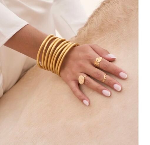 Bracelet Jonc Bouddhiste Or Épais