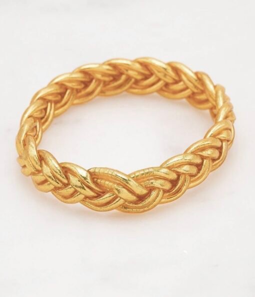Bracelet Jonc Bouddhiste Double Tressé Or – Image 2