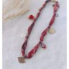 collier bandana bordeaux oeil strass