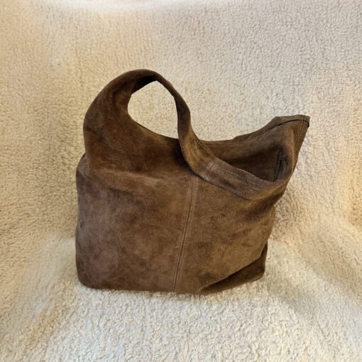 Sac Cabas Cuir Daim Taupe