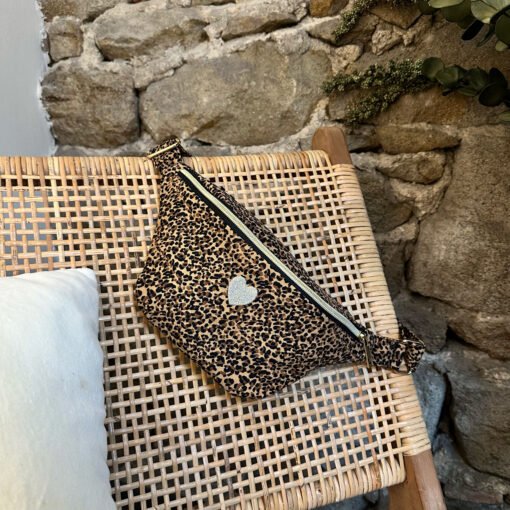 Banane Leopard Clair Coeur Brodé