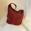 Sac Cabas Cuir Daim Bordeaux