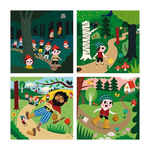 Coffret de 4 puzzles en bois Le Petit Poucet, VILAC