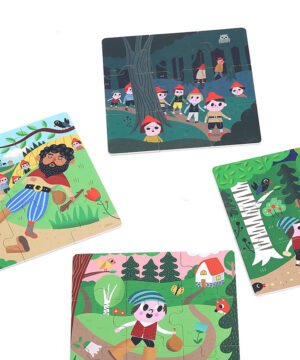 Coffret de 4 puzzles en bois Le Petit Poucet, VILAC