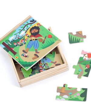 Coffret de 4 puzzles en bois Le Petit Poucet, VILAC