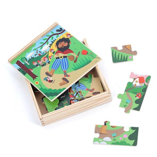 Coffret de 4 puzzles en bois Le Petit Poucet, VILAC