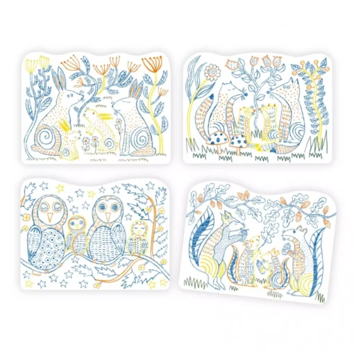 Coloriage Familles des sous-bois, Djeco