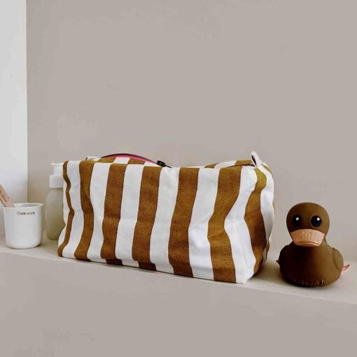 Trousse de toilette Vic Rayures Caramel, Rose In April