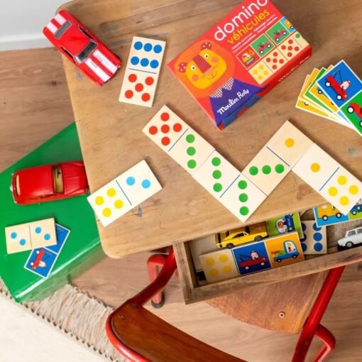 Domino véhicules en bois, Moulin Roty