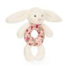 Blossom Cream Bunny 'Berry' Ring Rattle, Jellycat