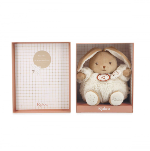 Peluche musicale lapin Patapouf Crème 17 cm, Kaloo