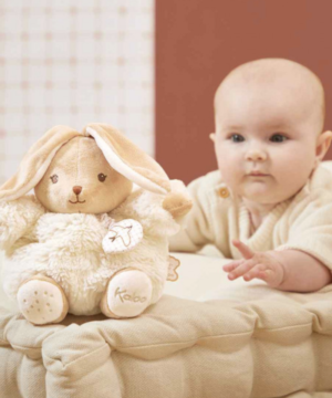 Peluche musicale lapin Patapouf Crème 17 cm, Kaloo