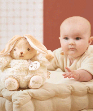 Peluche musicale lapin Patapouf Crème 17 cm, Kaloo