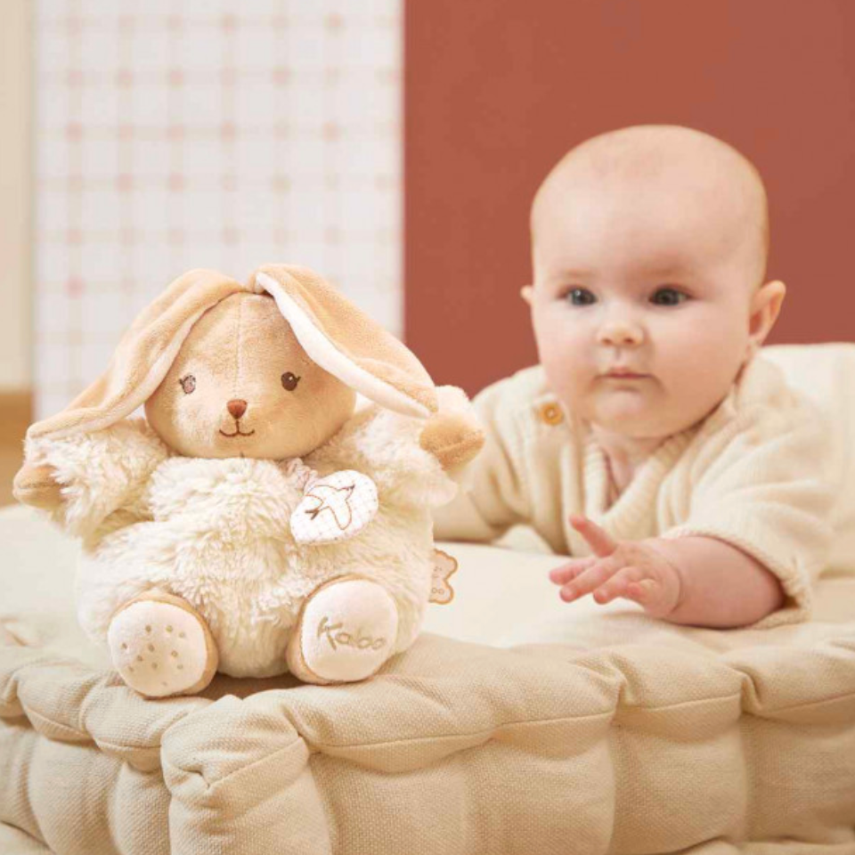 Peluche musicale lapin Patapouf Crème 17 cm, Kaloo