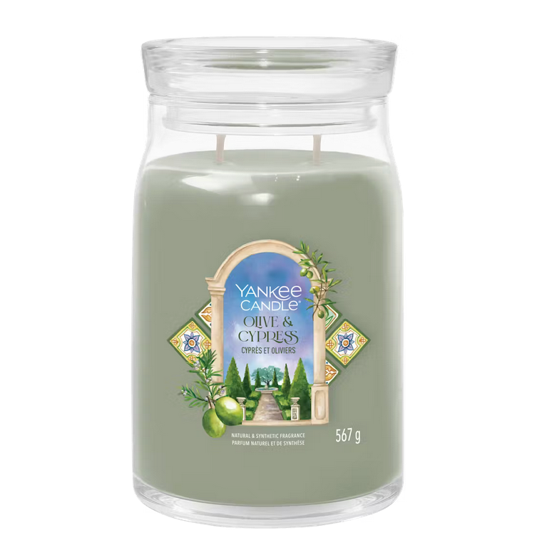 Bougie Cyprès et oliviers, Yankee Candle