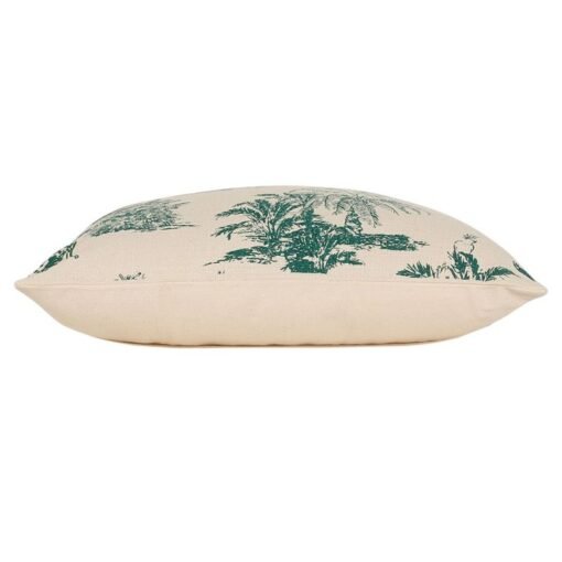 Coussin Mocoa émeraude & écru