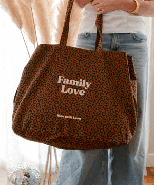 Sac cabas XXL Léopard Family Love