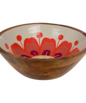 Saladier familial en bois de manguier émaillé, Cades