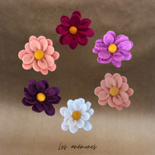 Fleur en Feutrine Fuchsia