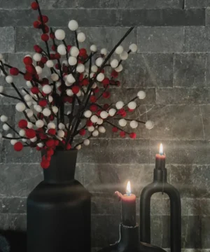 Branche de Baies Rouges en Feutrine