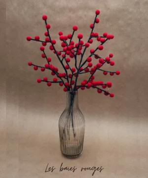Branche de Baies Rouges en Feutrine