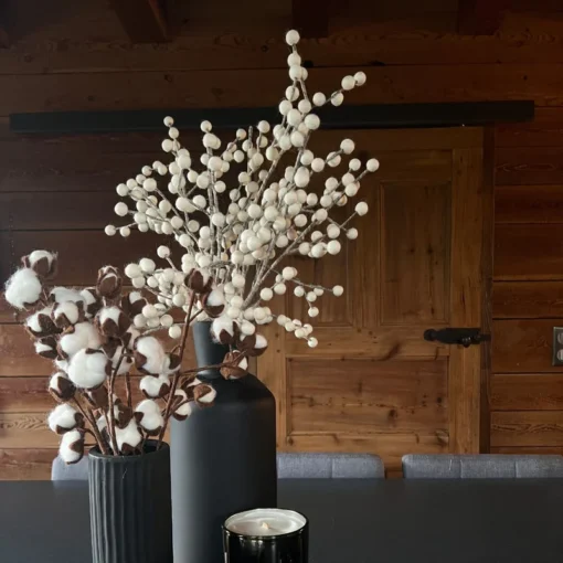 Branche de Baies Blanches en Feutrine – Image 2