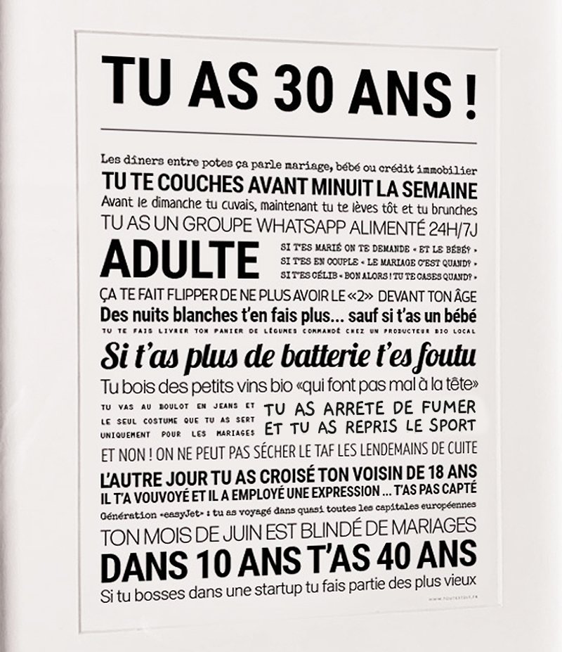 Carte 30 ans - TOUT EST DIT