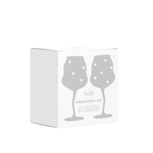 Coffret WD LifeStyle – Set de 2 verres à Cocktail avec des coeurs blancs – Image 3