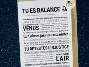 Carte astrologie Balance - TOUT EST DIT