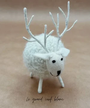 Cerfs Boule Blanc 12 cm, New Heidi
