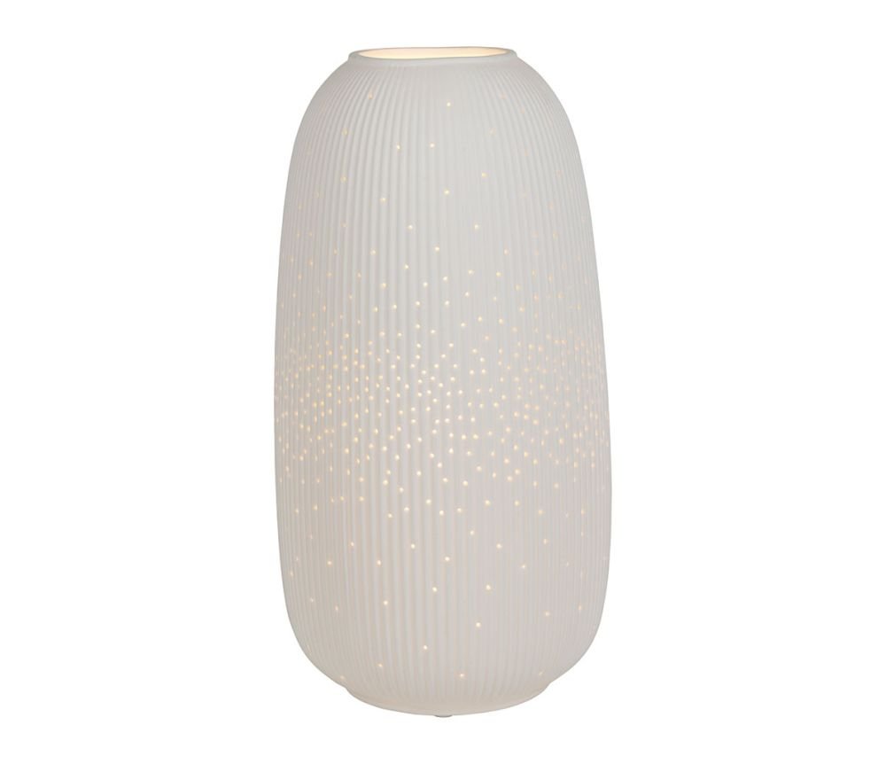 Lampe Ellipse blanche D17,5×H33 cm – Porcelaine
