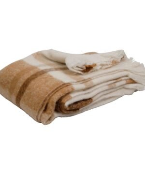 Alternative view of Plaid KLOSEN Beige 170x130 cm – Douceur et Élégance au Quotidien