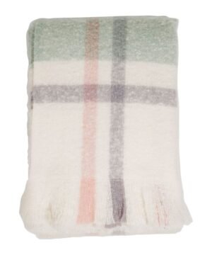 Alternative view of Plaid KLOSEN Bleu, Rose & Mauve 170x130 cm – Douceur, Couleur et Confort