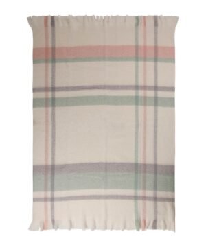 Plaid KLOSEN Bleu, Rose & Mauve – 170x130 cm – 100 % polyester