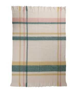 Plaid KLOSEN Vert, Rose & Jaune