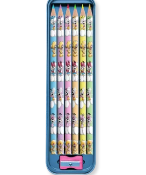 Plumier métal Diddl + 6 crayons de couleurs