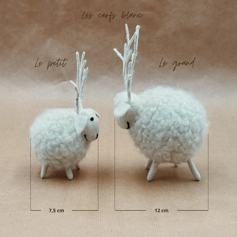 Cerfs Boule Blanc 12 cm, New Heidi – Image 2