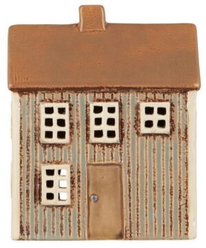 Photophore Maison "Visby" Brun élégance nordique en grès, IB Laursen