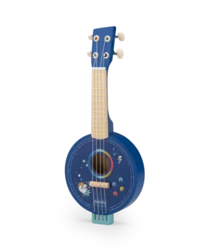 Banjo bleu en bois à 4 cordes en métal, Moulin Roty
