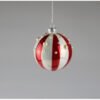 Boule décorative rouge et blanche en verre 10 cm, AM Design