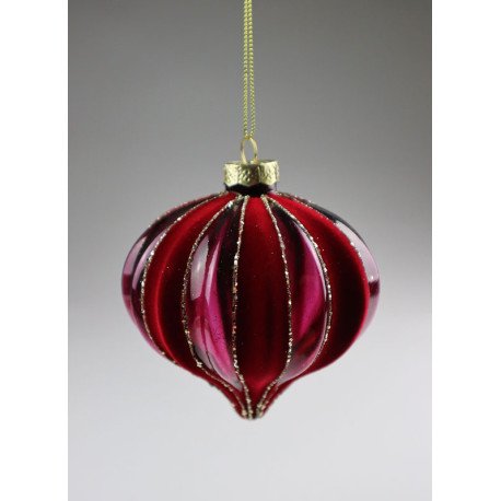 Cône décoratif en verre Red Velvet pailleté, AM Design