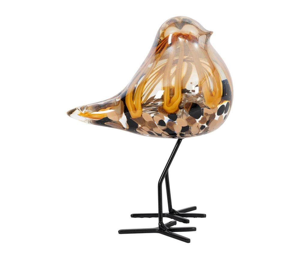 Décoration Moineau Serin Brun en verre et fer, Yliades – Image 2