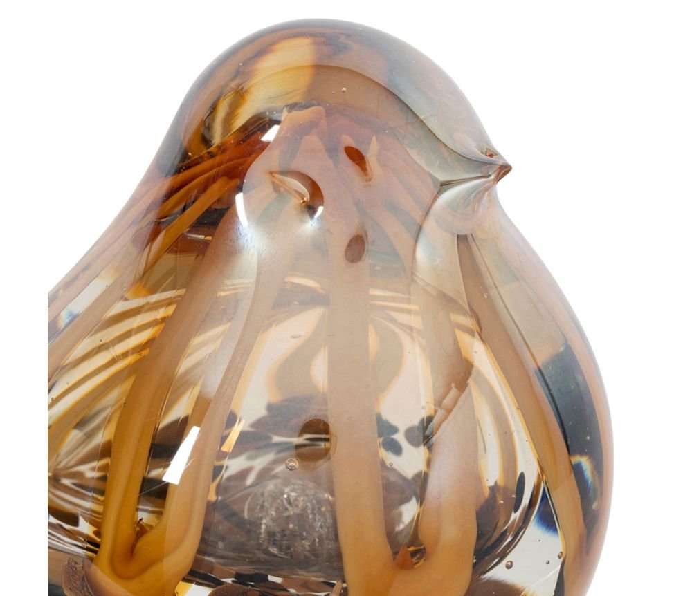 Décoration Moineau Serin Brun en verre et fer, Yliades – Image 3