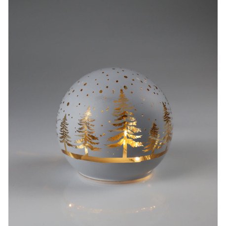 Boule lumineuse LED en verre “White Forest”, AM Design